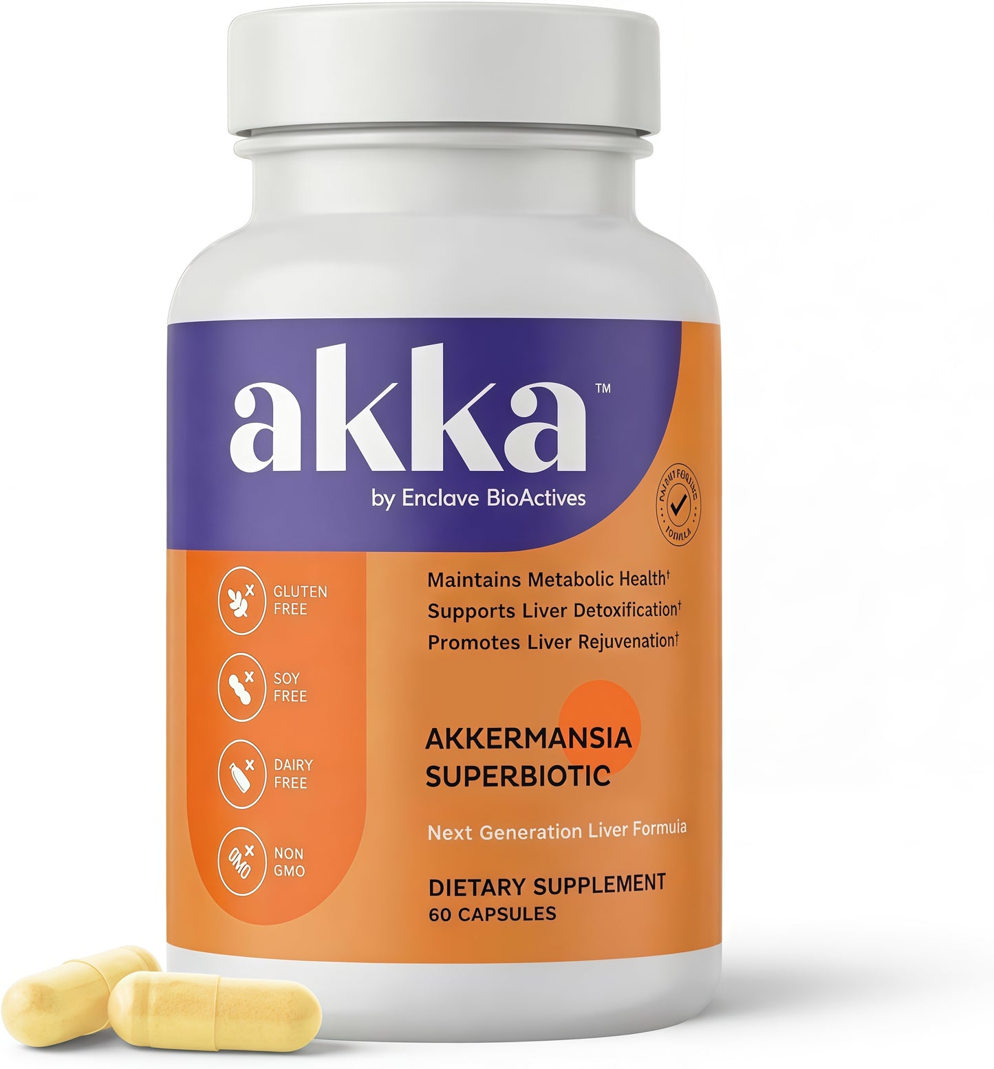 AKKA - Akkermansia Probiotic Liver Cleanse Detox & Repair - Liver Health Supplement for Energy, Digestion & Metabolism with Akkermansia Muciniphila (AKKA Superbiotics), Non-GMO, Gluten-Free, 60 Caps